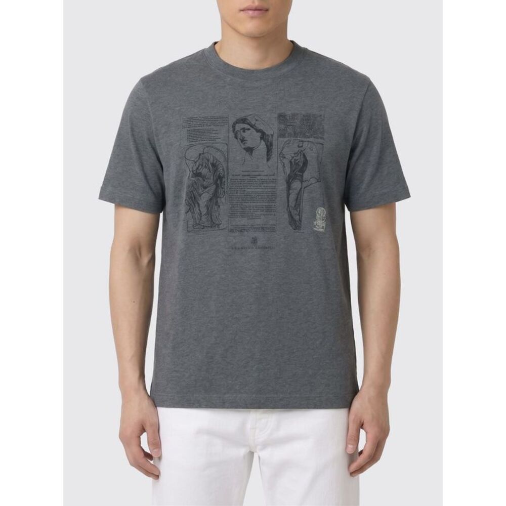 Brunello Cucinelli Men Brunello Cucinelli Printed Cotton T-Shirt